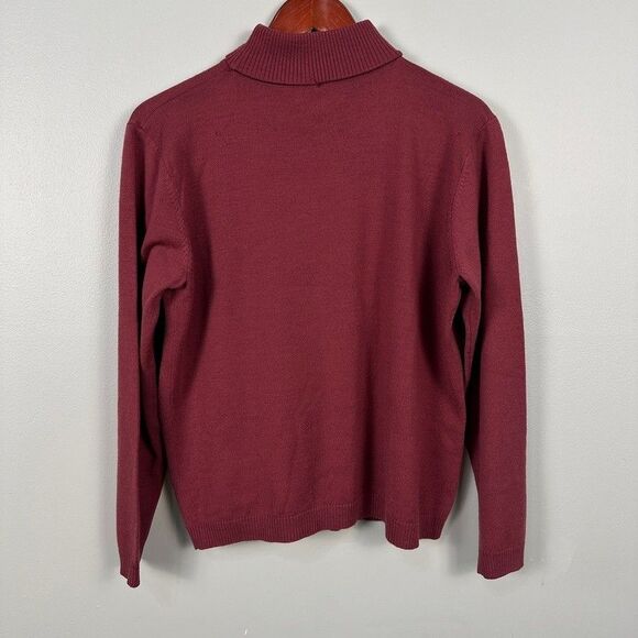 Pendleton Merino wool Turtleneck Sweater Womens Large Burgundy - Picture 4 of 6